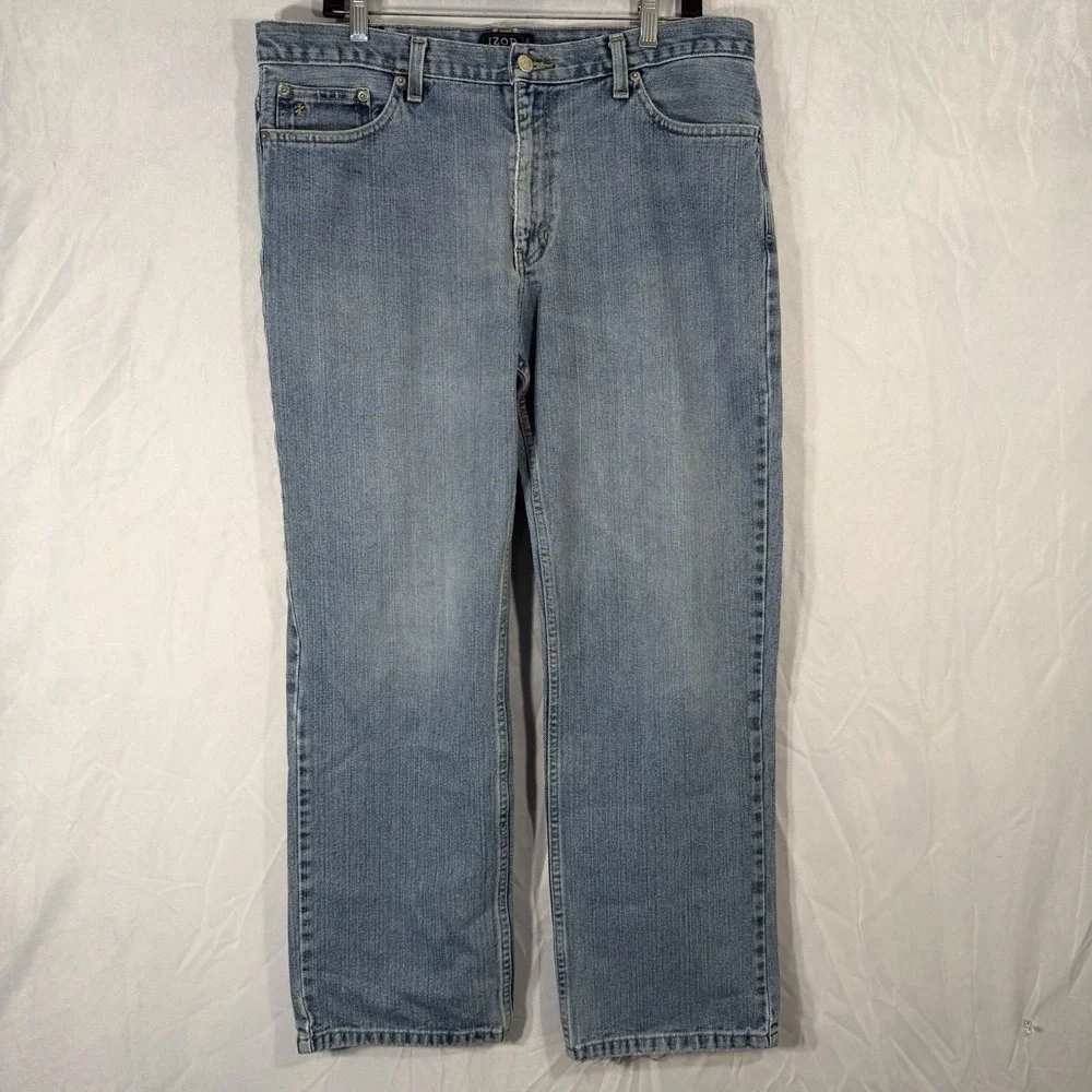 Vintage izod Classic Fit Medium Wash Blue Jeans Men's 38x30 Pants